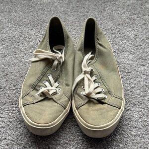 Old Navy Olive Green Canvas Slip-On Sneakers